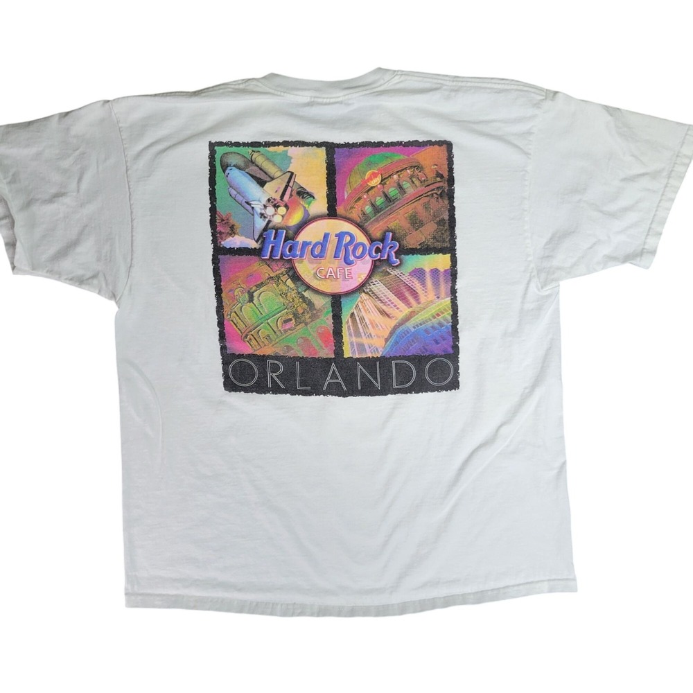 Hard Rock Cafe Orlando Graphic T-Shirt XL White Cotton Heavy Tee